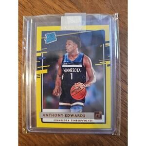 Anthony Edwards 2020-21 Panini Donruss #201 - Rated Rookie - Yellow Flood (RC)